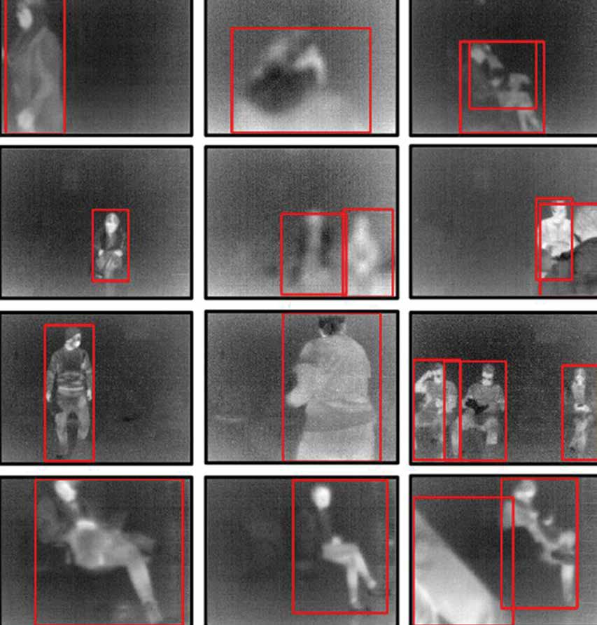 Multiple thermal images of people sitting down