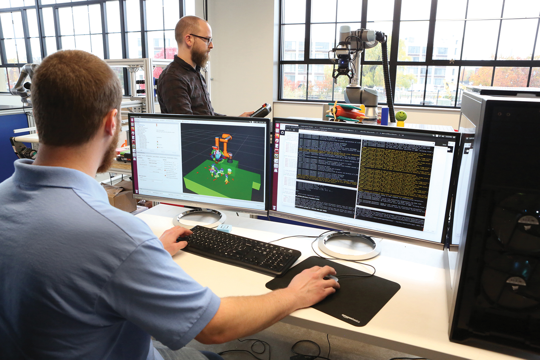 UMass Lowell researchers use the NERVE Center’s ARMada testbed to develop metrics for evaluating robots’ grip strength, object manipulation, parts assembly, and human interaction.