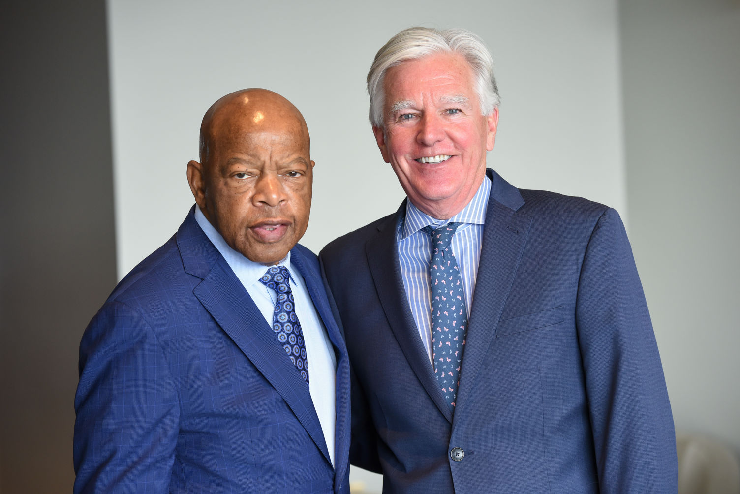 Congressman John Lewis and President Marty Meehan at an event at the UMass Club in 2018