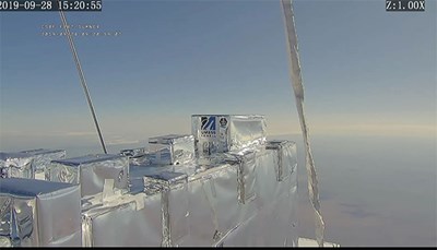 PICTURE-C travels to the edge of Earth's atmosphere with the assistance of a helium balloon that is roughly the size of a football field.