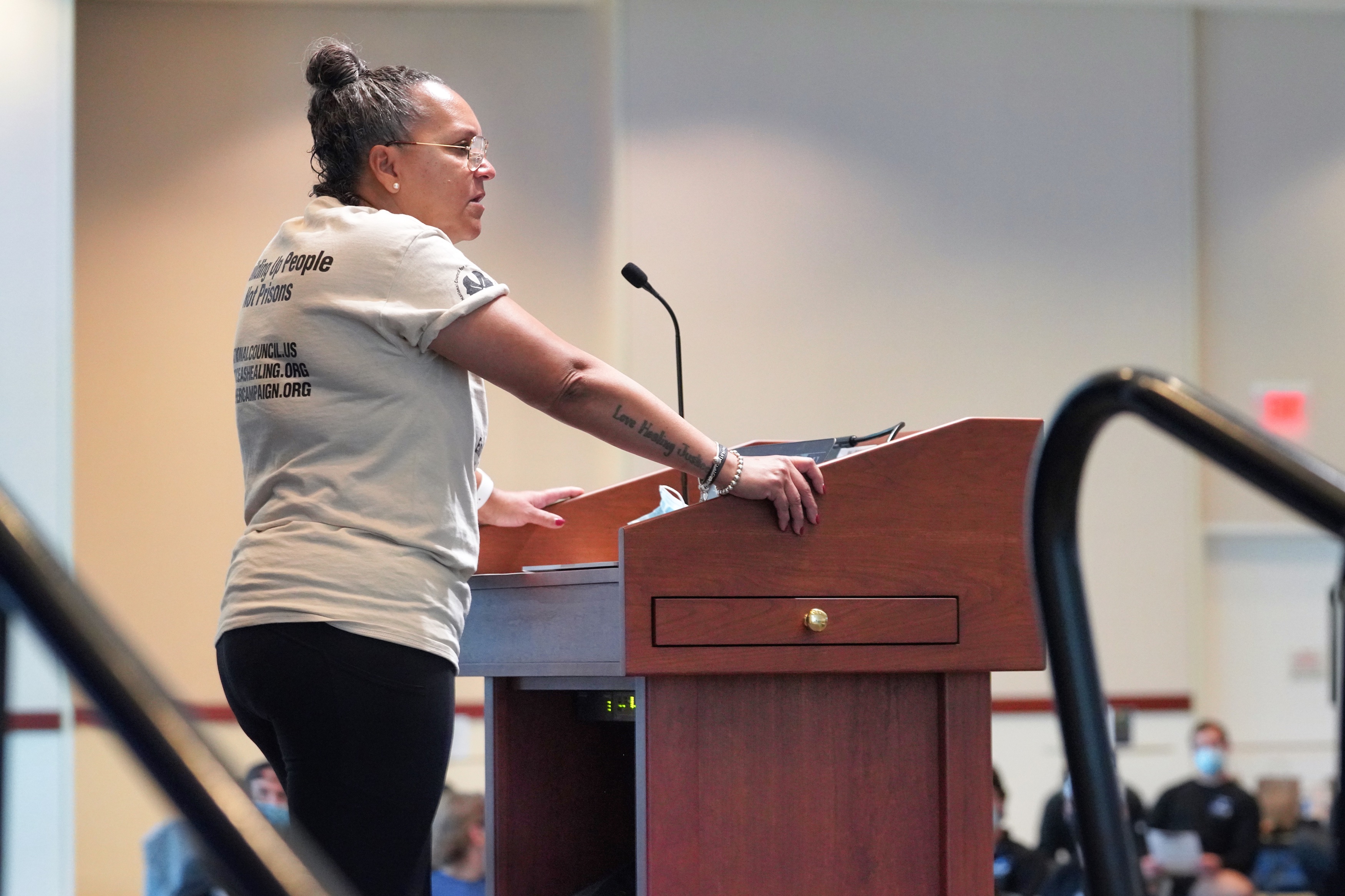 Andrea James, during her presentation on stopping the incarceration of women and girls. 