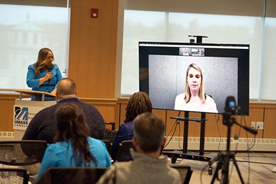 Emily Treat-Czar gives a virtual presentation for the iHub Game Studio Series to kickoff the Digital Equity Challenge.