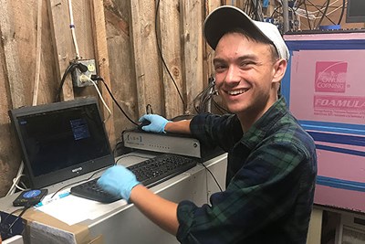 Undergraduate student researcher Eric Roy