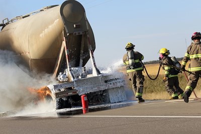 Firefighters put out fire