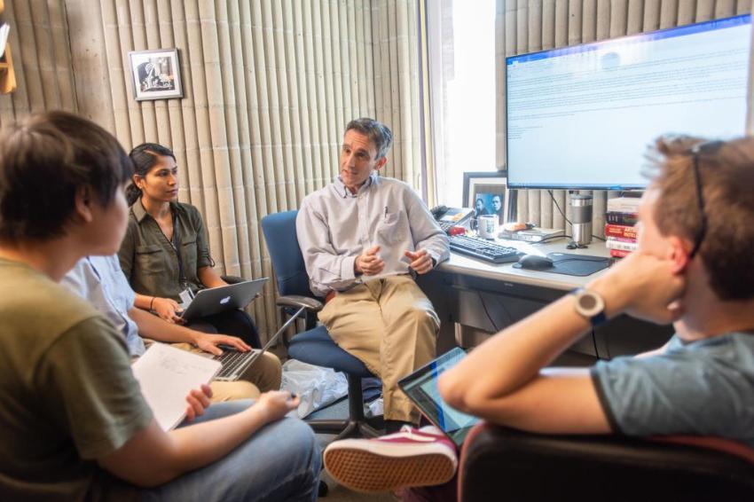 Dr. Lance Fiondella with graduate students. (Photographer: Kindra Clineff)