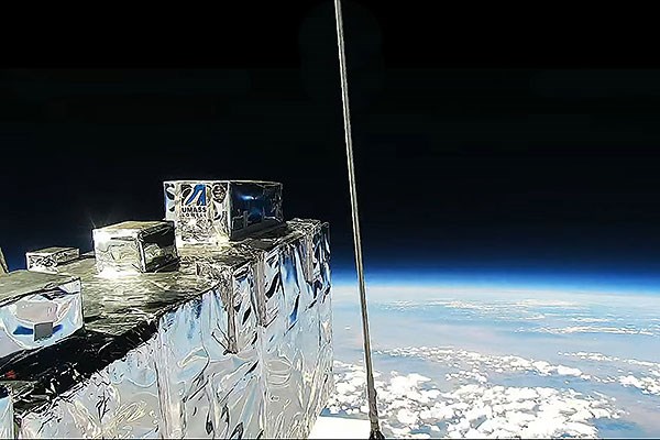 Image by NASA. UMass Lowell’s PICTURE-C, a 14-foot-long, 1,500-pound telescope designed to search for exoplanets around nearby stars, was successfully carried to the edge of the atmosphere in 2019 and 2022 by giant unmanned NASA helium balloons.