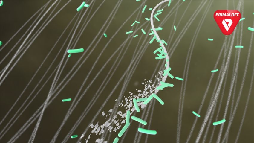 A simulation of microplastics breaking down