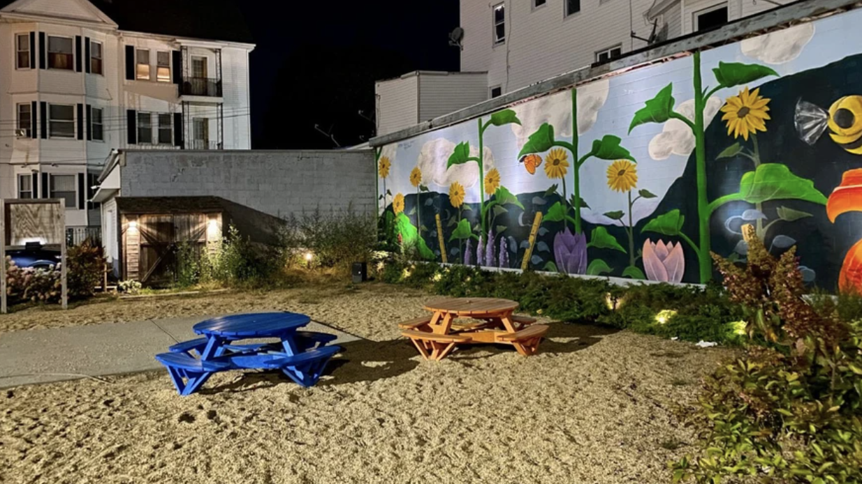 Phillips Ave pocket park on Acushnet Avenue in New Bedford