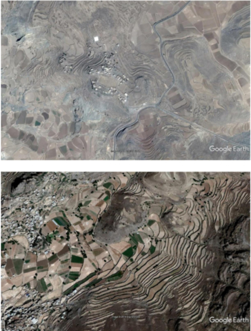 Google Earth images of terraces in Yemen