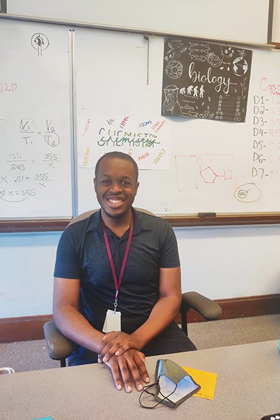 Biology and chemistry teacher Ralph Saint-Louis '19, '20 was a finalist for Masssachusetts STEM Teacher of the Year.