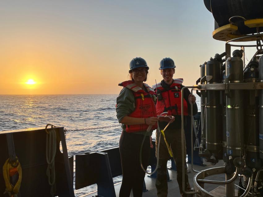 Adrienne Silver (graduate student at the University of Massachusetts Dartmouth) & Lukas Lobert (graduate student in the MIT-WHOI Joint Program)