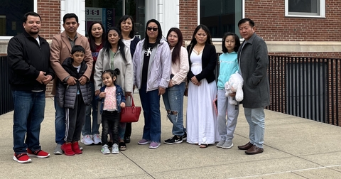 Bhutanese community members with Kalpana Poudel-Tandukar