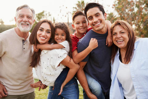 Stock image of a family of 6