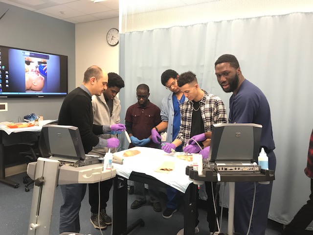 North High School students participate in a radiology demonstration
