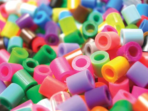 Pile of colorful plastic beads