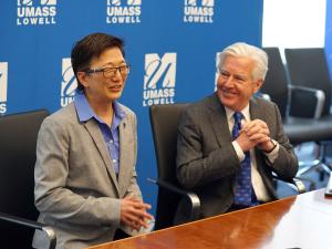 Dr. Julie Chen and UMass President Marty Meehan