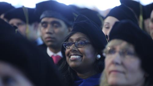 Student at Medical School commencement