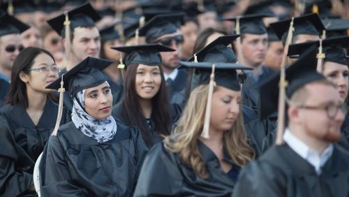 Students at commencement