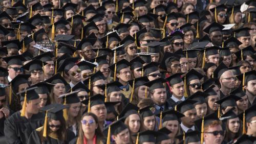 Crowd of graduating students