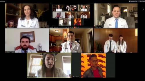Screenshot from online UMass Medical School commencement ceremony