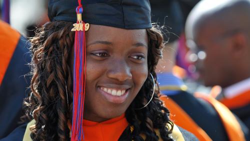 Smiling student at graduation